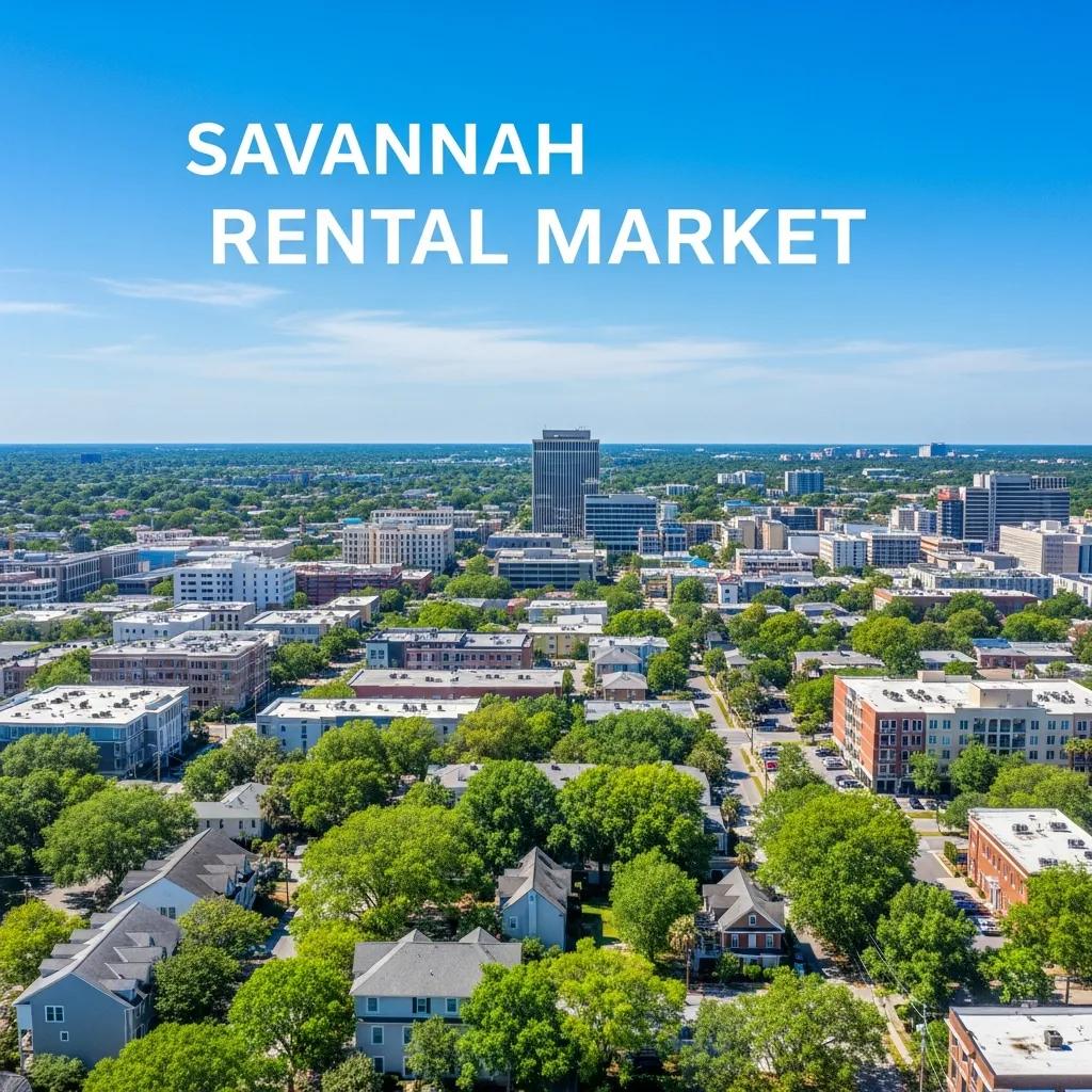 Scenic view of Savannah rental properties showcasing urban landscape and greenery